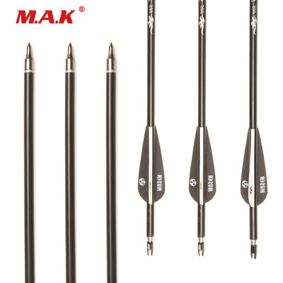 

12 pcslot 30" Black&White Color Aluminum Arrow Spine 500 for RecurveCompound Bows Hunting K