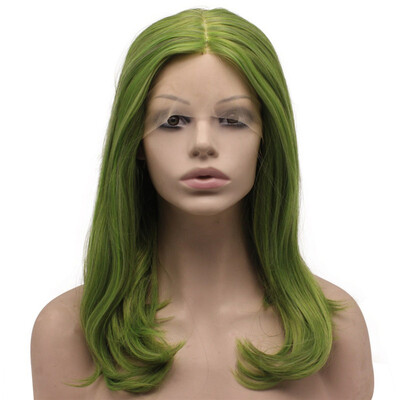 

Should Length Swiss Lace Front Green Wig Cosplay Party