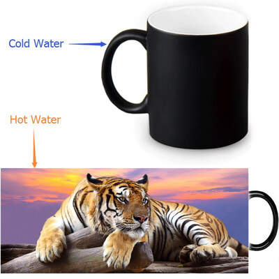 

Tiger 350ml12oz Heat Reveal Mug Color Change Coffee Cup Sensitive Morphing Mugs Magic Mug Milk Tea Cups