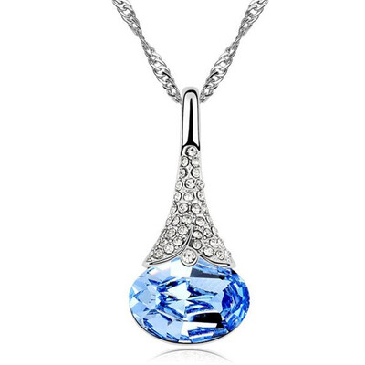 

Waterdrop Pendants Crystal from Austrian Elements High Quality Crystal Necklace Women For Wedding 8422