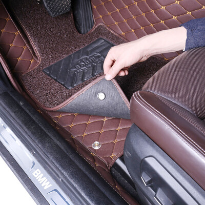 

Xinjian Xinjian all surrounded by double-layer wire ring car mat Honda CRV Accord Civic Fit Platinum Core Crown Road Ling Pai color Hang embroidered coffee color circle