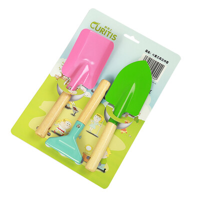 

Ke Di Shi childrens gardening tools three-piece potted planting flowers balcony vegetable shovel planting tools succulent planting iron shovel