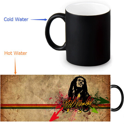 

Bob Marley Reggae Music 350ml/12oz Heat Reveal Mug Color Change Coffee Cup Sensitive Morphing Mugs Magic Mug Milk Tea Cups