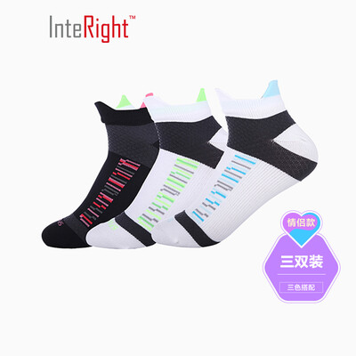 

INTERIGHT boat socks for men&women moisture wicking function double ear foot protection sports boat socks three pairs of boxed mixed color female