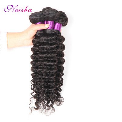 

Peruvian Virgin Hair Deep Wave Human Hair Weave Bundles Deal Deep Wave Curly Hair Bundles Free Shipping Natural Black Color