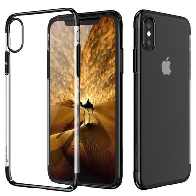 

BASEUS Ultra Slim Thin Clear Glitter Case Shockproof Hard Bumper Cover for Apple iPhone X 10 Edition