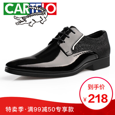 

CARTELO British leather shoes men&39s business first layer of leather casual shoes men&39s patent leather wedding shoes low to help tie pointed men&39s shoes 1070 black 38