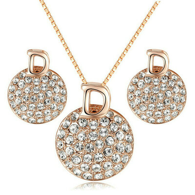 

Yoursfs® 18K White Gold Plated Full Crystal Plate Necklace&Earring Use Austrian Crystal Bridal Jewelry Set