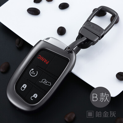 

Caraline JEEP Jeep Car Key Bag Freedom Man Guide Grand Cherokee Key Ring Buckle Chain Smart B Gray