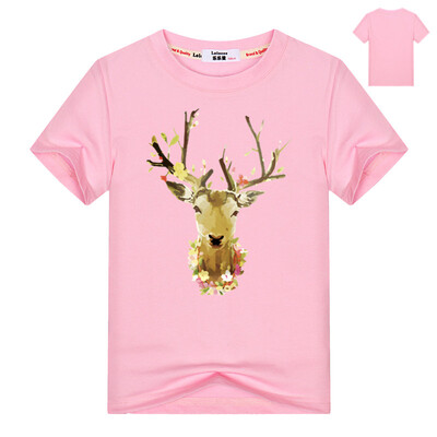 

Cute Elk Cartoon Girl Летние майки 2018 Kids Tee Shirt Babygirl Хлопок с коротким рукавом Футболки с длинными рукавами