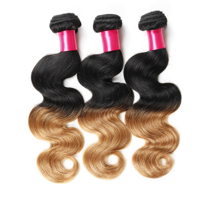 

Ombre Tow Tone 1B27 Brazilian Body Wave Virgin Hair 100gpcs 3Bundles 100 Unprocessed Brazilian Peruvian Malaysian Body Wave