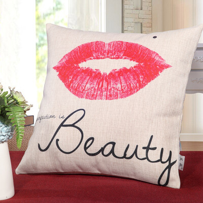 

Ai Wei textile bedding cotton cushions sofa cushions containing the core Monroe lips 46 46