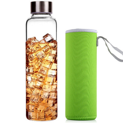 

Jingdong supermarket] Jiahong orange cloth sets of 550ml fashion glass bottle transparent