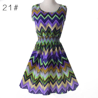 

Women Summer Dress Floral sleeveless chiffon tank dress L08