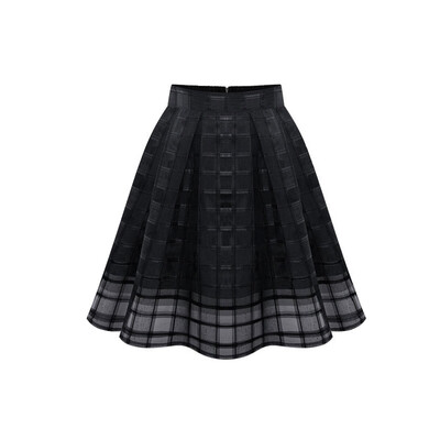 

Women Solid Color Chiffon Short Dress Autumn new women's chiffon pleated mesh skirt Punta grid organza skirt L15