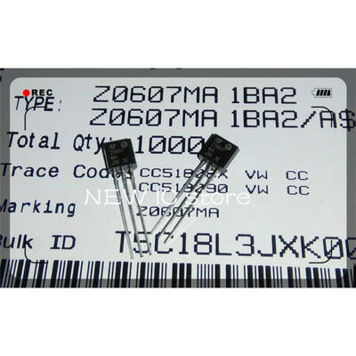 

200pcs free shipping Z0607MA Z0607 TO-92 Triacs 0.8 Amp 600 Volt new original