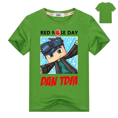 

3-13 лет Подростковая одежда для мальчиков ROBLOX T Shirt Cartoon Running T-shirt Fashion DAN TDM 100% Хлопок Синие топы Тройники