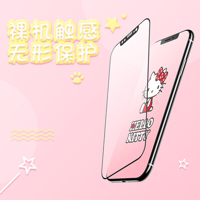 

Привет Китти iPhoneX Стальной фильм Apple X / 10 Мобильный фильм 3D Мягкая красная крышка Full Screen HD Взрывозащищенная стеклянная пленка Черный