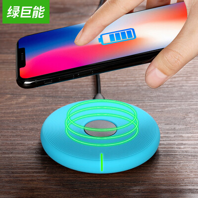 

Зеленый Juneng (Llano) беспроводное зарядное устройство яблоко X / 10 / iPhone8 плюс зарядное устройство Samsung s8 края + / note8 / S7 QC2.0 быстрая зарядка мобильных зарядная синяя