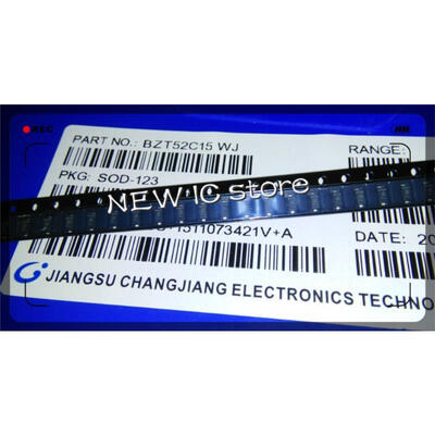 

Free Shipping 50pcs BZT52C15V BZT52C15 Zener Diode Single Tube SOD123/1206 15V Marking WJ