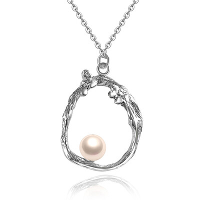 

Handmade Jewelry Gift 925 sterling Silver Necklace ARTDOU Pearl Pendant for Women18