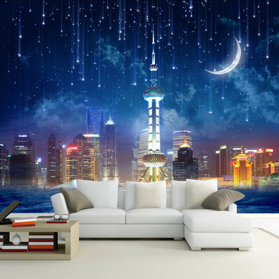 

Custom 3D Photo Wallpaper City Night Large Murals Wall Papers Home Decor Living Room Bedroom Wall Covering Painting Wallpaper
