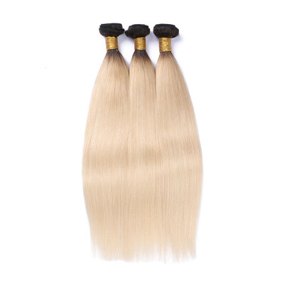 

9A 1B 613 Blonde Bundles Silky Straight Brazilian Virgin Human Hair Weaves Ombre Blonde Hair Extensions