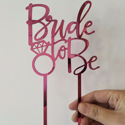 

Bride to Be Violet Mirrored Acrylic Cake Topper For Wedding Party Bridal Shower Decoration Supplies