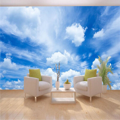 

Custom 3D Mural Wallpaper Blue Sky White Clouds Wall Painting Art Wallpaper Living Room Bedroom Modern Wall Papers Home Decor 3D