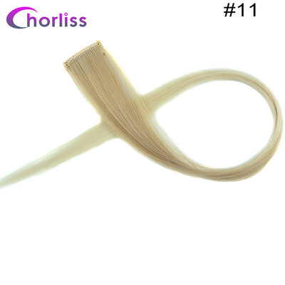 

Chorliss Clip In One Piece Hairpieces Ombre Synthetic Clip on Hair Extensions Colored Long Straight Fake Hair for Women Children