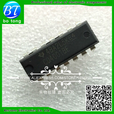 

25PCS CD4001BE DIP-14 CD4001 DIP free shipping