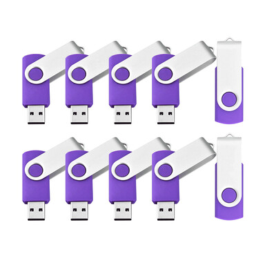 

Fillinlight 10PCS Purple Blue Swivel USB Flash Drive USB 20 USB Disk Flash Drive 360°Twist Drive