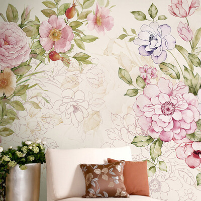 

Custom photo wallpaper bedroom living room TV backdrop wallpaper fashion wedding room mural hand-painted flowers wallpaper