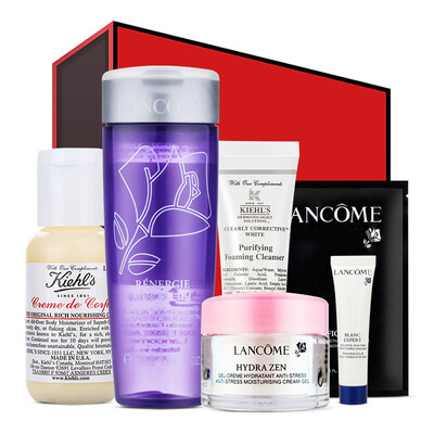 

LOreal Group Small US box water moisturizing box skin care kit gift box containing Lancome black bottle eye mask department Yanshi high moisturizing water Bio