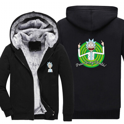 

2018 New USA SIZE Men Winter Autumn Hoodies FREE RICK PEACE AMONG WORLDS Green tongue pattern Fleece Coat Baseball Uniform Sport