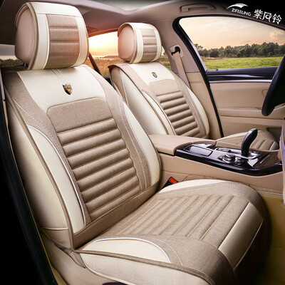 

Purple wind chime car seat four seasons universal imitation linen full car seat cushion Ang Kewei Wei Lang Tucson Ling Pai Ang Kewei Lang Yi Ying Lang Kai Mei Rui seat cover K01 Standard Edition - warm rice