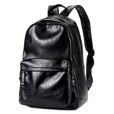 

Leather Backpack Men Korean Fashion Students Rucksack Casual Knapsack Large Capacity