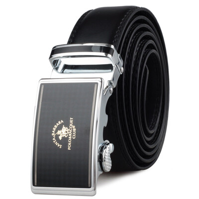 

St. Paul's men's belt business simple section smooth leather cowhide automatic buckle belt