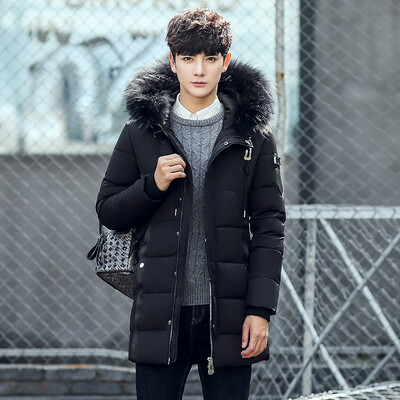 

DORN GEN) new men 's winter 2017 long slim fit padded joker down jacket warm casual fashion personality classic coat