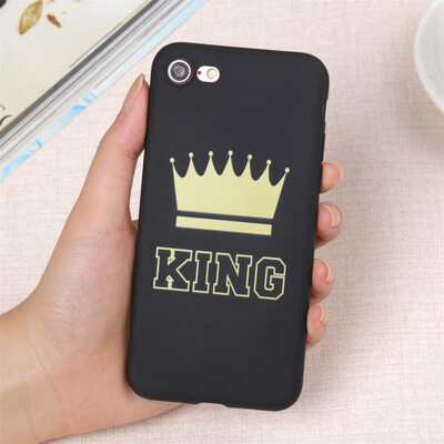 

Мода Король Queen Мягкие TPU ультра тонкий Чехлы для iPhone se 6 6S 5 5S 7 8 Телефонные Чехлы силиконовые Роскошные тонкий чехол