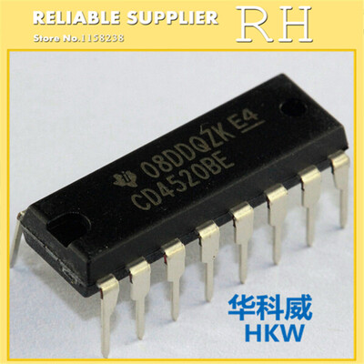 

100PCS/LOT CD4520BE CD4520 DIP16 Binary Counter