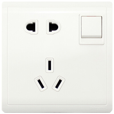 

Schneider Schneider switch socket socket panel 10A five-hole socket with switch Feng Shang series of white ten suit set