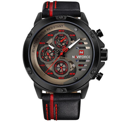 

Naviforce Для мужчин S Часы лучший бренд класса люкс Водонепроницаемый 24 часа дата Кварцевые часы мужские кожаные спортивные нару