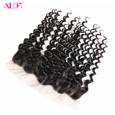 

Alot Indian Virgin Hair Deep Wave 13x4 Frontal Lace Closure Unprocessed Indian Deep Wave Closure Cheap Human Hair