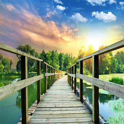 

Custom Mural Wallpaper 3D Space Expansion Wooden Bridge Corridor Nature Scenery Photo Wall Paper Bedroom TV Backdrop Wall Mural