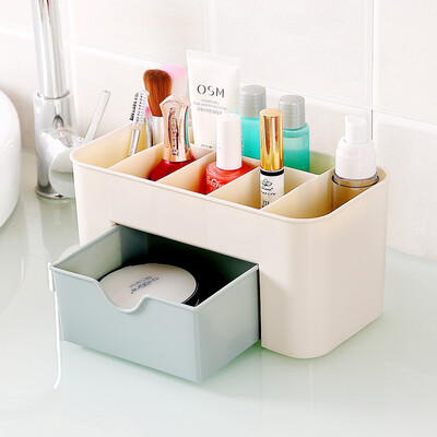 

Wanshijia Jewelry Cosmetics Storage Box Drawer Desktop Dressing Table Skincare Brush Lipstick Finishing Rack JD-NG-13 Blue