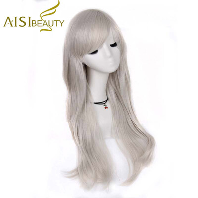 

AISI BEAUTY Long WavySynthetic Cosplay Wig Red Pink Blue Sliver Gray Blonde Brown 70 Cm Synthetic Hair Wigs