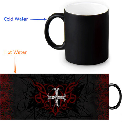 

The Knights Templar 350ml/12oz Heat Reveal Mug Color Change Coffee Cup Sensitive Morphing Mugs Magic Mug Milk Tea Cups