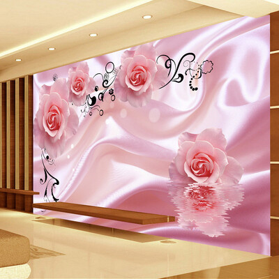 

3D Романтическая роза Цветочная Vine Art Silk Wall Painting Обои Современная гостиная Спальня Пользовательские обои для рабочего стола Обои для стен 3D
