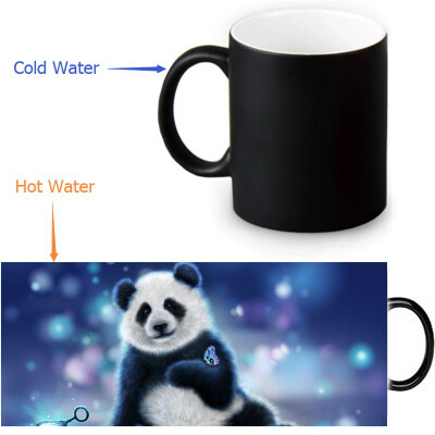 

Panda 350ml12oz Heat Reveal Mug Color Change Coffee Cup Sensitive Morphing Mugs Magic Mug Milk Tea Cups